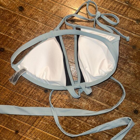 Victoria’s Secret L gray blue strappy wrap bikini top - Picture 2 of 3